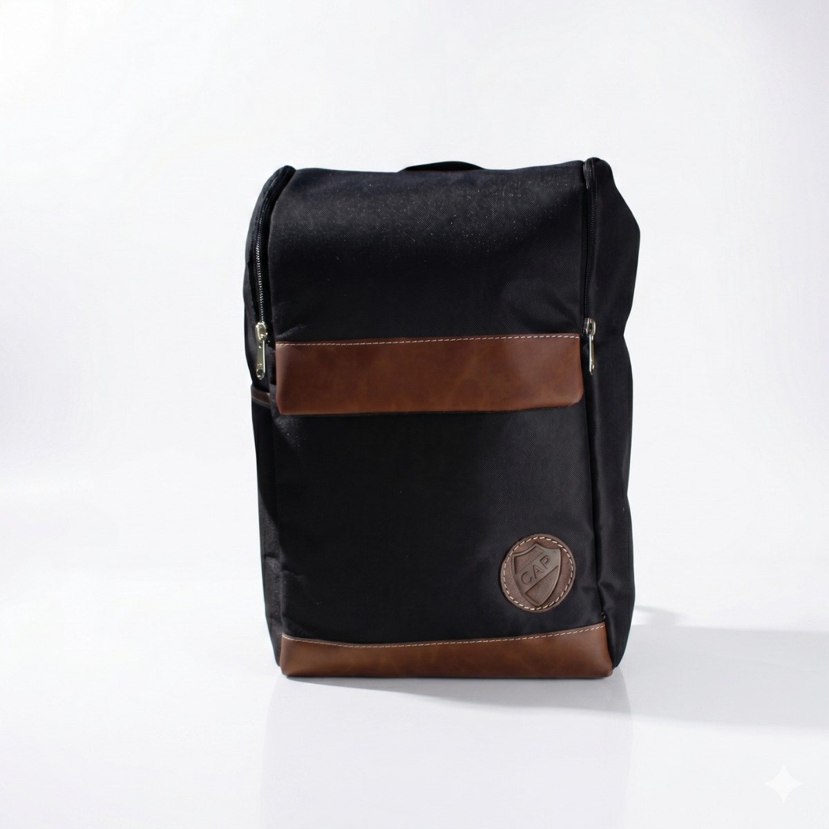 Mochila con cuero Marrón