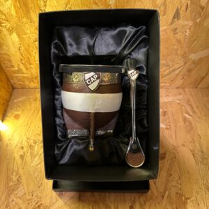 Mate Calabaza Escudo a Color + Tapa del Estadio + Base metalica