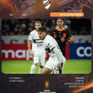 Camiseta Usada en partido vs Corinthians x Nicolas Retamar