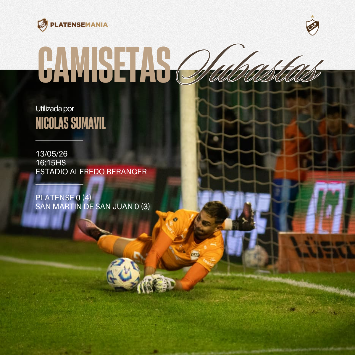 Camiseta Usada en partido vs San Martin de San Juan x Nicolas Sumavil
