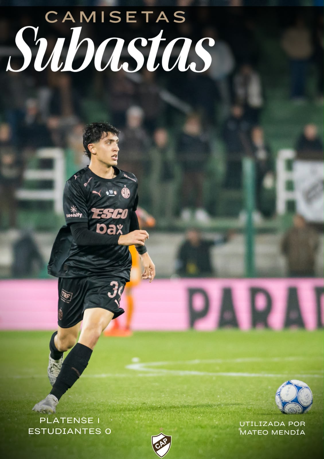 Camiseta Usada en Copa Argentina vs Estudiantes x Mateo Mendia